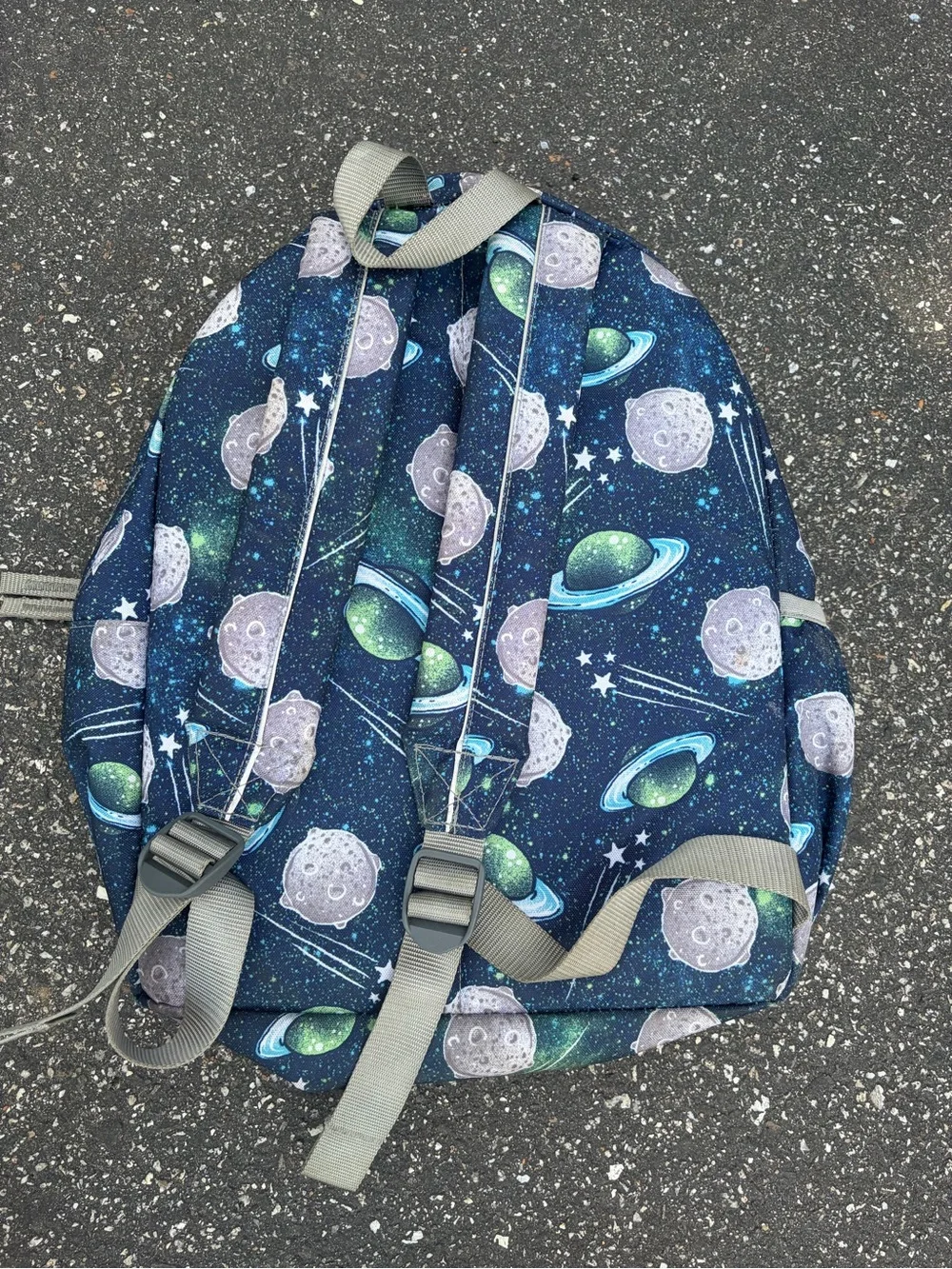 L.L. Bean Navy Kids Backpack with Green Planet Accents
